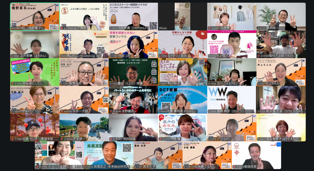 2026年7月6日にオンライン開催されたブランディングLabo支部月例会の参加者集合写真